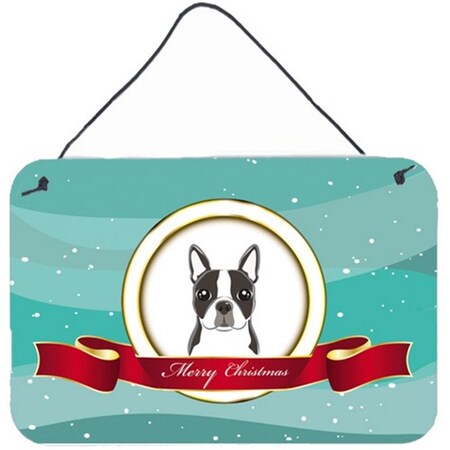 Carolines Treasures Boston Terrier Merry Christmas Wall and Door Hanging Prints BB1513DS812